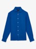 Ruban regular fit overhemd van linnen - Blauw