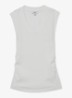 SANDY Stretch-Cotton Rib Ruched V-Neck Vest - Wit