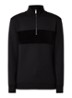 Sebastian pullover met col en halve rits - Zwart