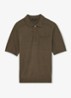 Selkirk regyular fit polo met borstzak - Bruin