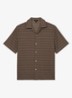 SID Chevron-Crochet Cuban-Collar Shirt - Taupe Brown / Bruin
