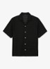 SID Chevron-Crochet Cuban-Collar Shirt - Black / Zwart