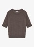Suzzie fijngebreid T-Shirt in merino wolblend - Bruin