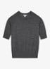 Suzzie fijngebreid T-Shirt in merino wolblend - Donkergrijs