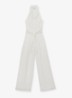 Taya side fit jumpsuit met steekzakken en strikceintuur - Wit