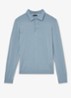 Trafford regular fit polo van merino wol - Lichtblauw