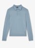 Trafford regular fit polo van merino wol - Lichtblauw