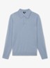 Trafford sweater van merino wol met polokraag - Staalblauw