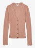 Vinny ribgebreid vest met V-hals - Oudroze