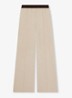 Wilde mid waist wide fit pantalon met steekzakken - Beige