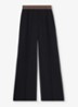 Wilde mid waist wide fit pantalon met steekzakken - Blauw