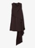 WRENLEY Drape-Detail Layered Mini Dress - Chocoladebruin