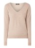 Fijngebreide pullover van kasjmier met V-hals - Zand