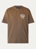 Crest T-shirt met logo- en backprint - Legergroen