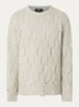 Distress kabelgebreide trui met ronde hals - Beige