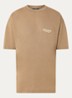 Owners Club T-shirt met logo- en backprint - Camel