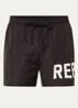 Zwemshorts met logoprint en steekzakken  - Zwart