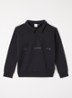 Gino sweater met kraag en halve rits - Antraciet