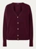 Fijngebreid vest van merino wol met V-hals - Bordeauxrood