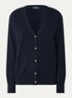 Fijngebreid vest van merino wol met V-hals - Donkerblauw