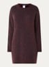 Fijngebreide mini trui-jurk in alpaca wolblend - Bordeauxrood