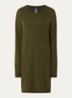 Fijngebreide mini trui-jurk in alpaca wolblend - Khaki