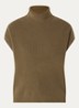 Fijngebreide spencer van wol - Bronsgroen
