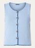 Grofgebreid gilet met ronde hals - Lichtblauw