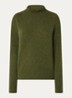 Grofgebreide trui in alpaca wolblend met col - Donkerkhaki