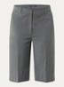 High waist straight fit korte pantalon in wolblend - Middengrijs