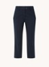 High waist tapered fit cropped chino met steekzakken - Blauw