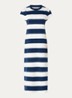 Midi T-shirt jurk met streepprint - Rood