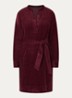 Mini tuniekjurk van corduroy met strikceintuur - Bordeauxrood