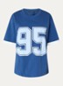 Oversized T-shirt met front- en backprint - Indigo
