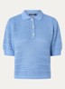 Polo met opengewerkt dessin - Blauwgrijs