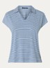 T-shirt met streepprint en kraag - Indigo