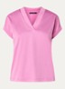 T-shirt met V-hals - Roze