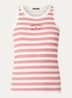 Tanktop met streepprint en borduring - Roze