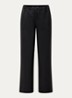 High waist flared fit broek van satijn - Zwart
