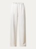 High waist flared fit broek van satijn - Gebroken wit