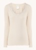 Babette longsleeve in zijdeblend met details van kant - Beige