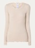 Babette longsleeve in zijdeblend met kant - Beige