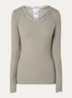 Babette longsleeve in zijdeblend met kant - Lindegroen