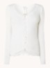 Babette ribgebreid vest in zijdeblend met details van kant - Gebroken wit