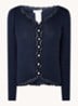 Babette ribgebreid vest in zijdeblend met details van kant - Donkerblauw