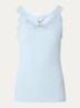 Babette tanktop in zijdeblend met kant - Aquablauw