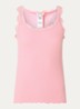 Babette tanktop in zijdeblend met kant - Roze