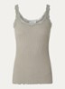 Babette tanktop in zijdeblend met kant - Beige