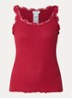 Babette tanktop in zijdeblend met kant - Rood