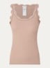 Babette tanktop in zijdeblend met kant - Chocoladebruin